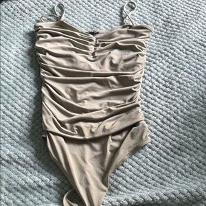 Express Taupe Body Contour Swimsuit